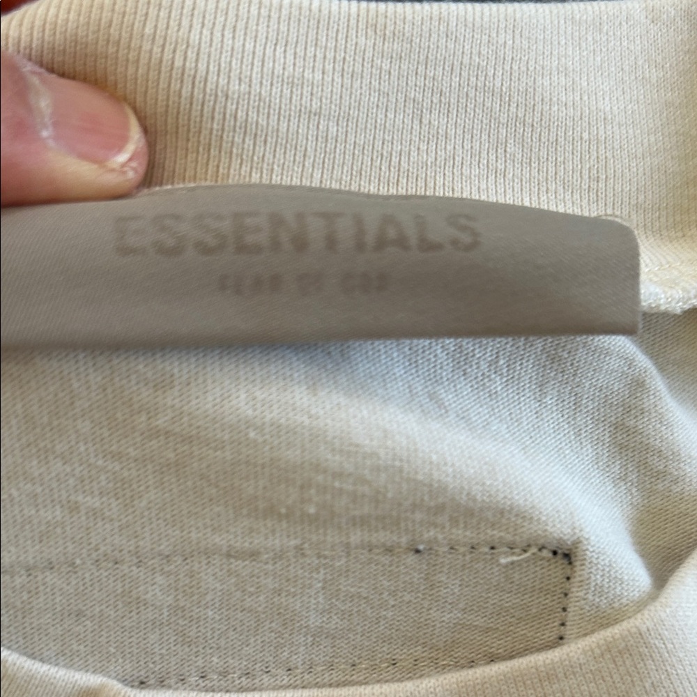 Fear of God Essentials Cream Men's T-Shirt XL - Picture 3 of 10